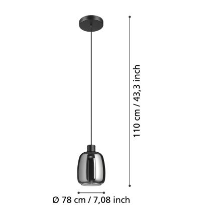 Eglo - LED RGBW Димируем пендел LED/3,7W/230V 2700-6500K черен ZigBee