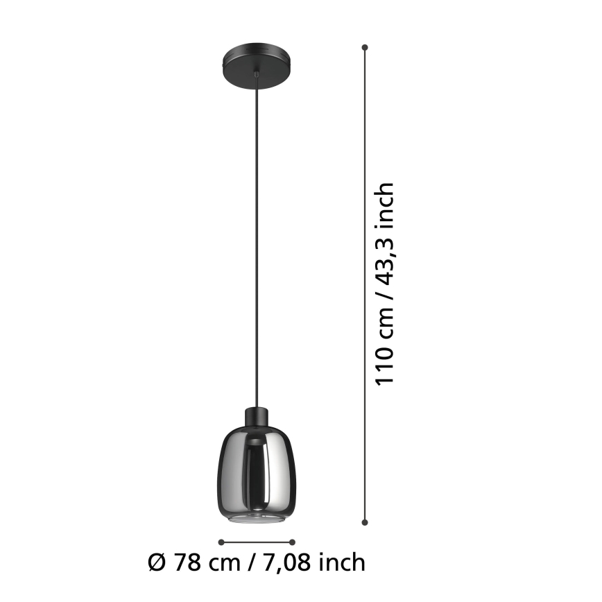 Eglo - LED RGBW Димируем пендел LED/3,7W/230V 2700-6500K черен ZigBee