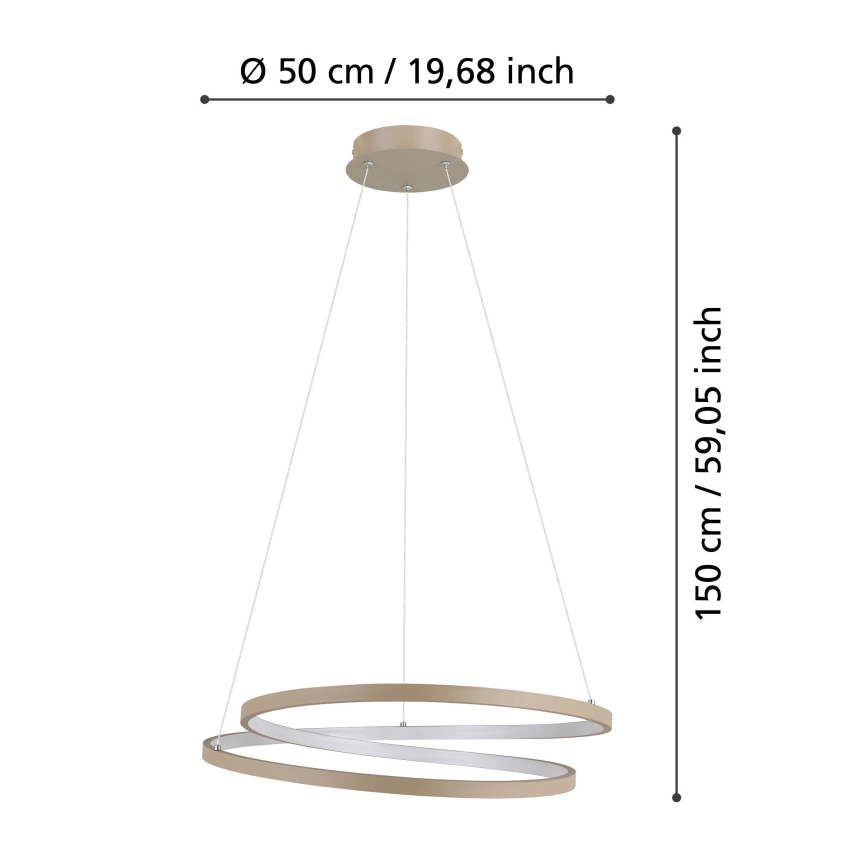 Eglo - LED Пендел LED/36W/230V 3000K бежов