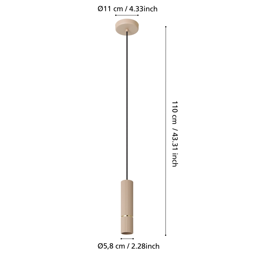 Eglo - LED Пендел 1xGU10/5W/230V 3000K бежов