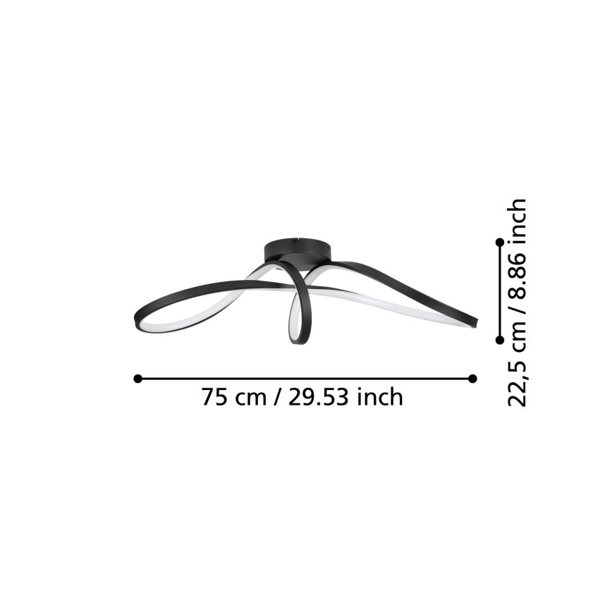 Eglo - LED RGBW Димируем плафон LED/22W/230V 2700-6500K черен