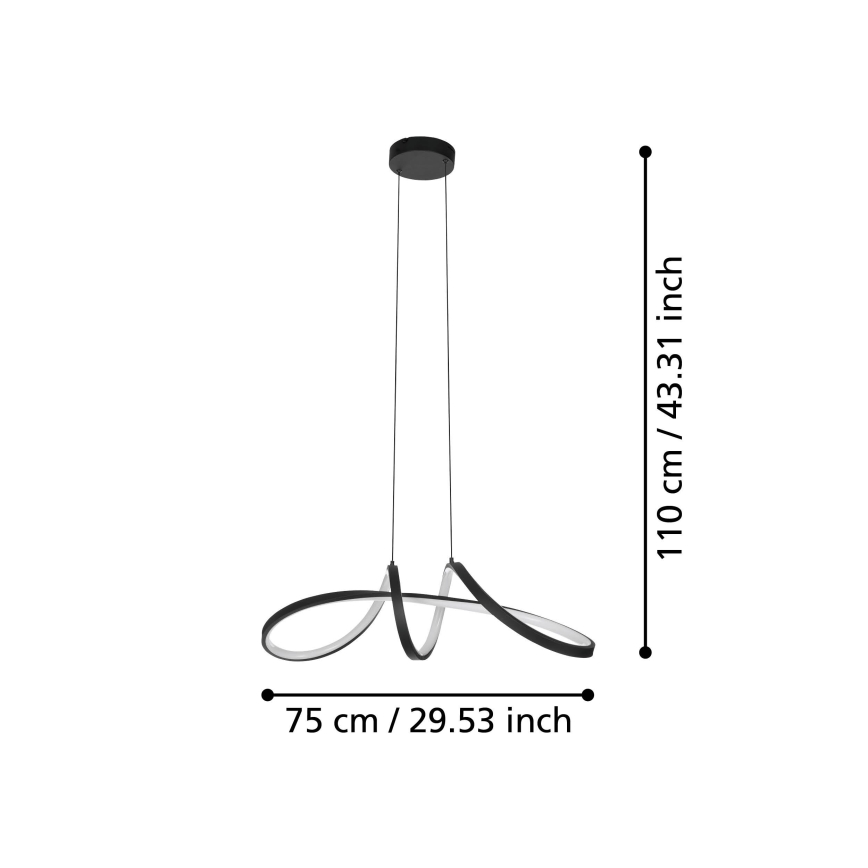 Eglo - LED RGBW Димируем пендел LED/22W/230V 2700-6500K черен