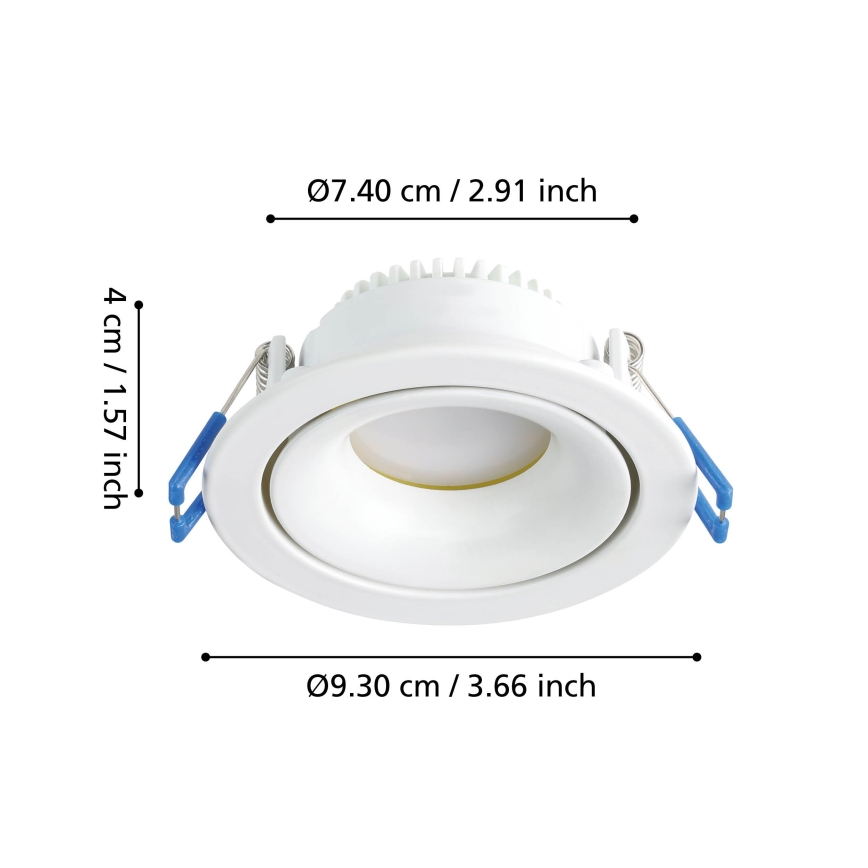 Eglo - LED Димируема лампа за вграждане/4,9W/230V бял