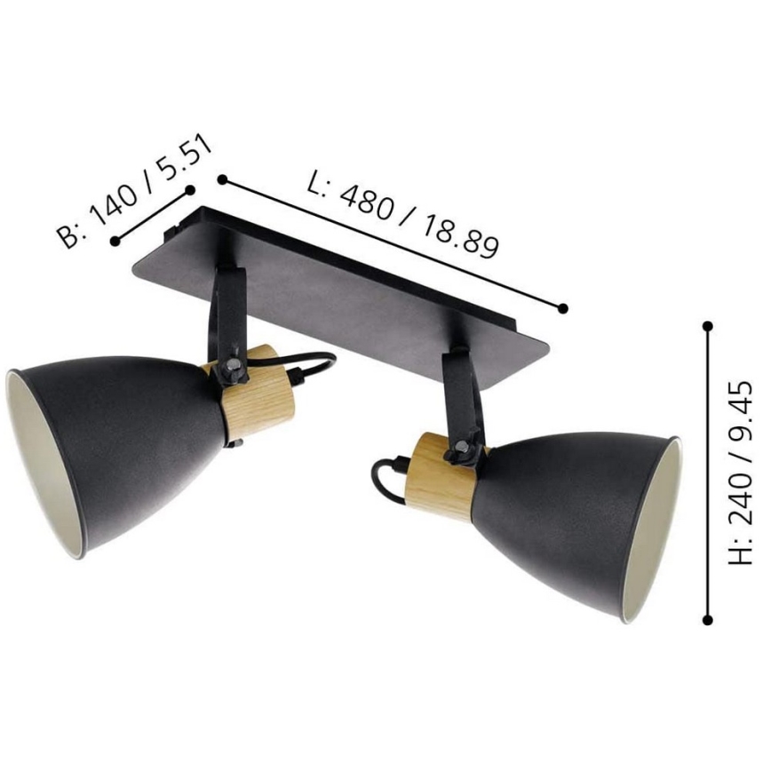 Eglo - Точково осветително тяло 2xE27/40W/230V