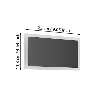 Eglo - LED аплик LED/12W/230V 3000K 12x23 см черен