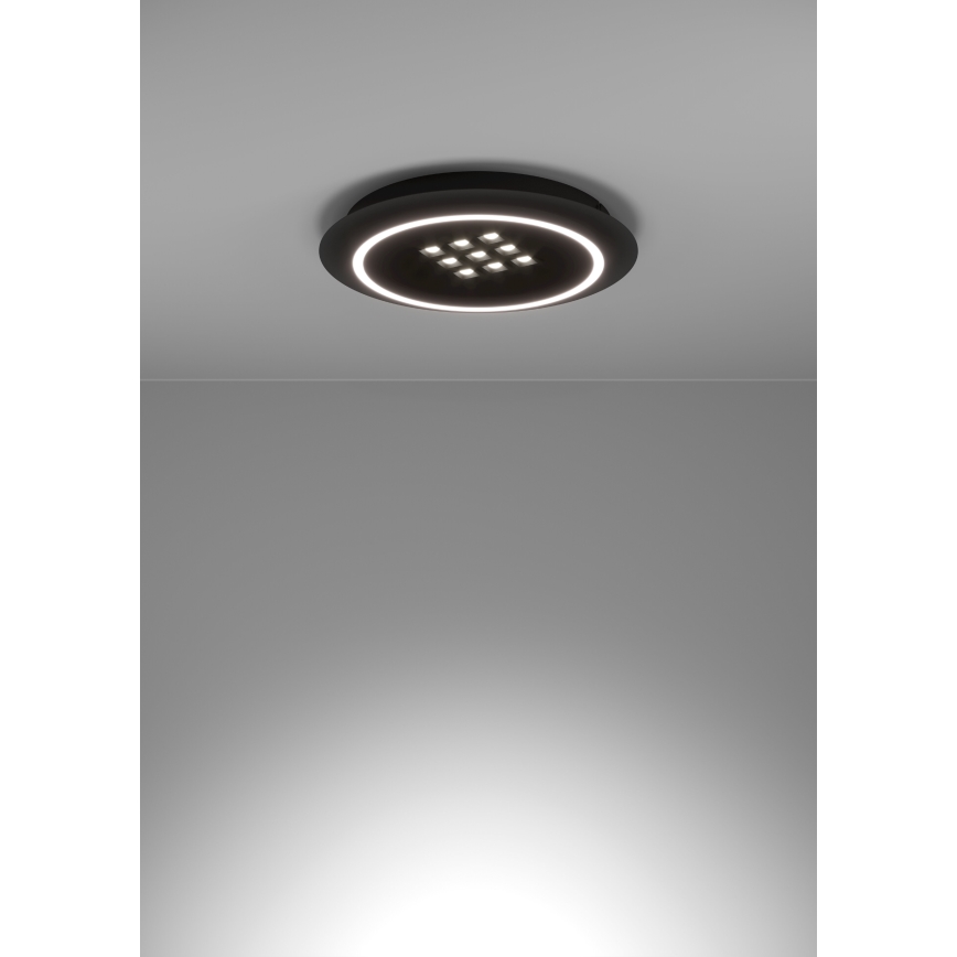 Eglo - LED Димируем плафон LED/21,4W/230V 2700-6500K черен + дистанционно управление