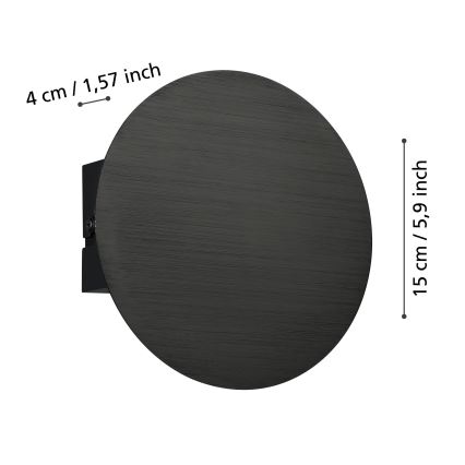 Eglo - LED аплик LED/4W/230V 3000K черен