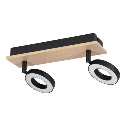 Eglo - LED точково осветително тяло 2xLED/4,2W/230V черно/кафяво