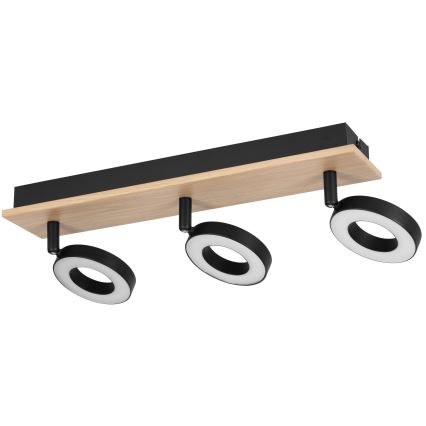 Eglo - LED точково осветително тяло 3xLED/4,2W/230V черно/кафяво