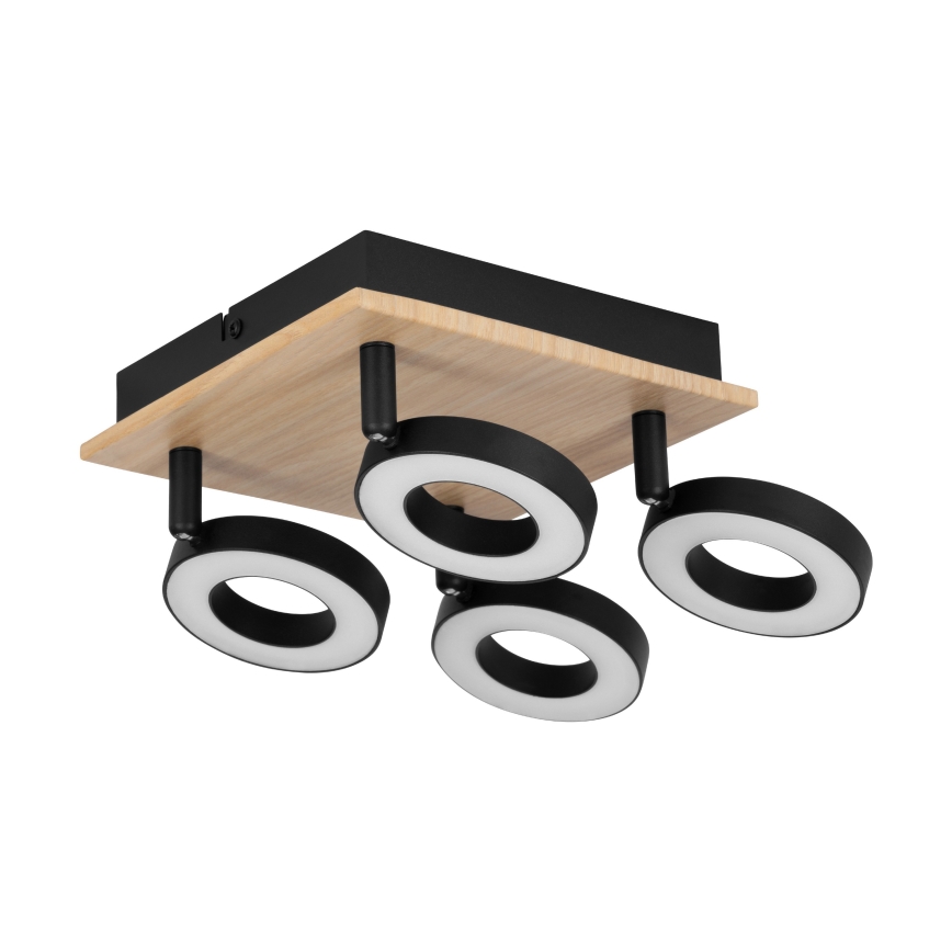 Eglo - LED точково осветително тяло 4xLED/4,2W/230V черно/кафяво