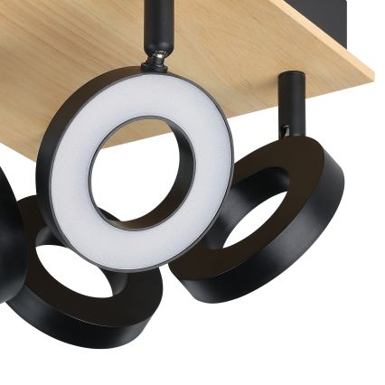 Eglo - LED точково осветително тяло 4xLED/4,2W/230V черно/кафяво