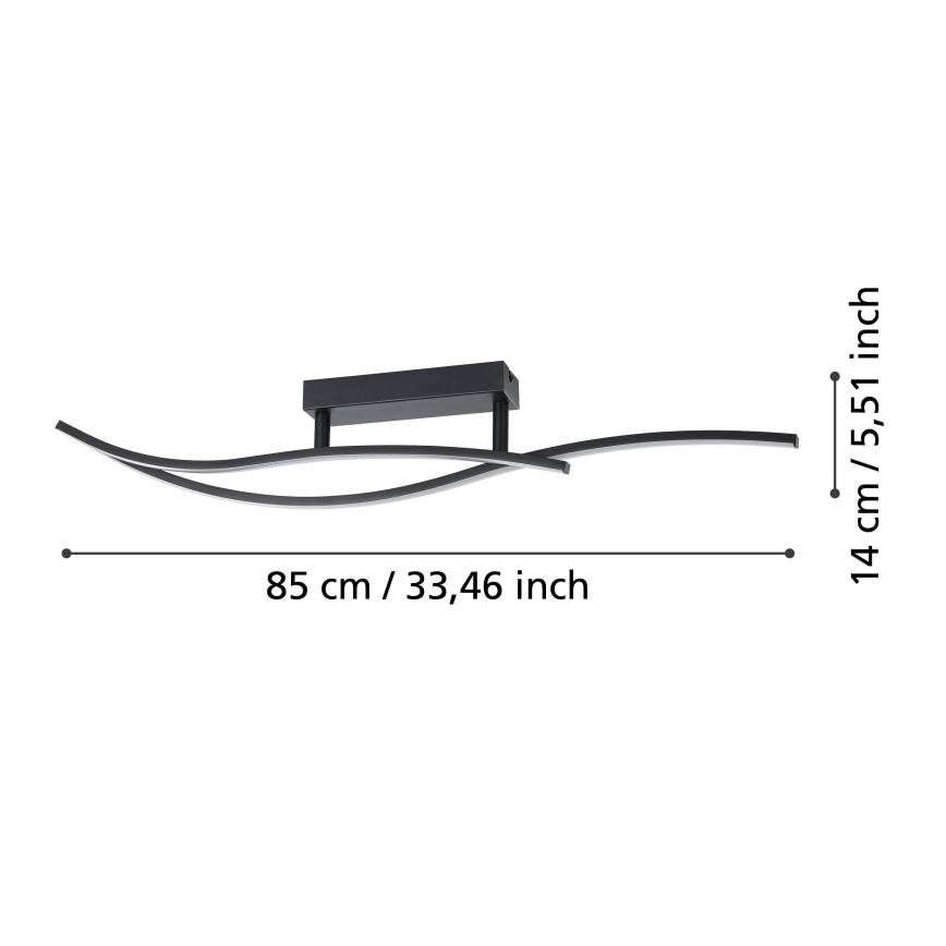 Eglo - LED Плафониера LED/12W/230V 4000K черен
