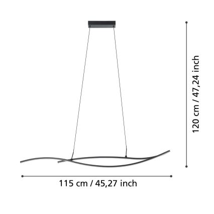 Eglo - LED Пендел LED/20W/230V 4000K черен
