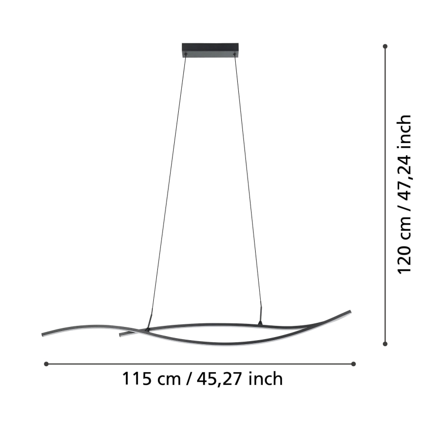 Eglo - LED Пендел LED/20W/230V 4000K черен