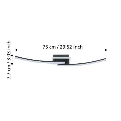 Eglo - LED Плафониера LED/12W/230V 4000K черен