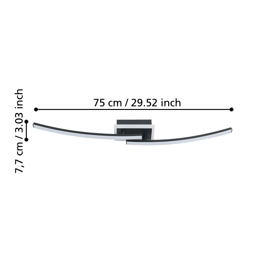Eglo - LED Плафониера LED/12W/230V 4000K черен