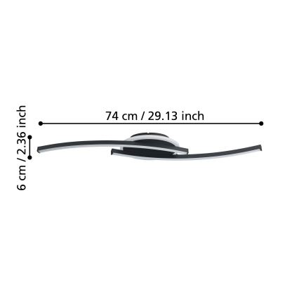 Eglo - LED Плафониера LED/12W/230V 4000K черен