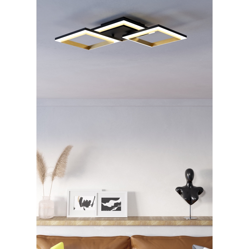 Eglo - LED Димируем плафон LED/20W/230V 4000K черен/златист