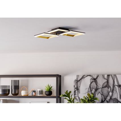 Eglo - LED Димируем плафон LED/20W/230V 4000K черен/златист