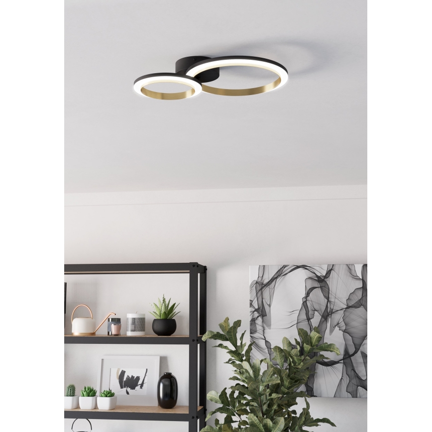 Eglo - LED Димируем плафон LED/12W/230V 4000K черен/златист