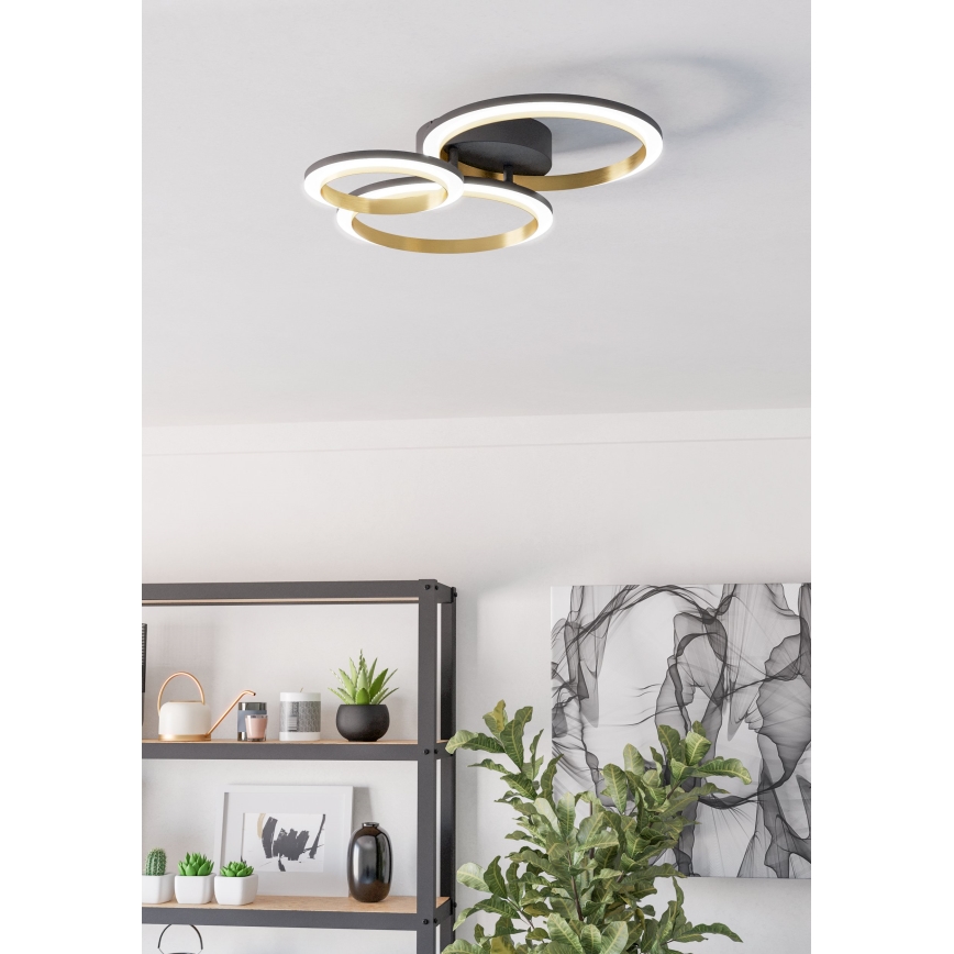 Eglo - LED Димируем плафон LED/20W/230V 4000K черен/златист