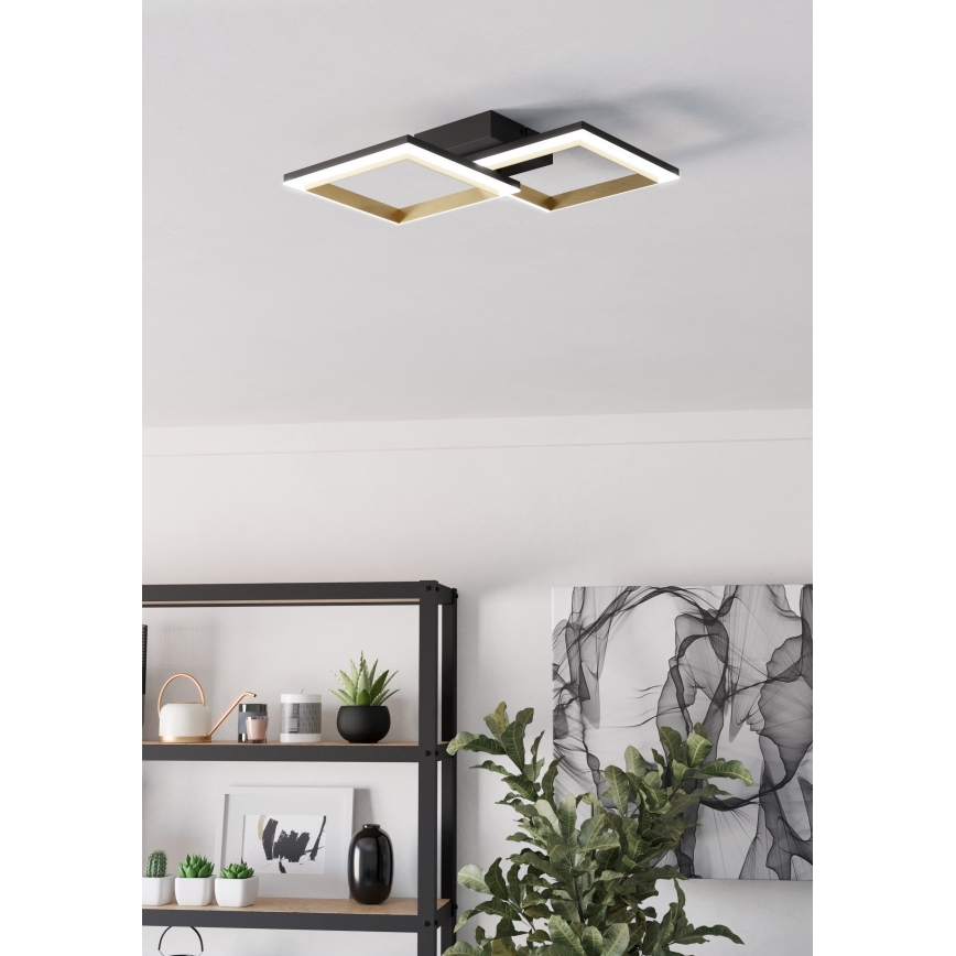 Eglo - LED Димируем плафон LED/18,4W/230V 4000K черен/златист