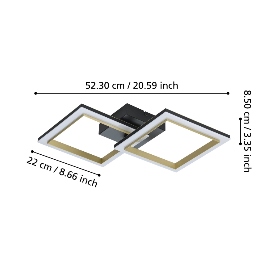 Eglo - LED Димируем плафон LED/18,4W/230V 4000K черен/златист