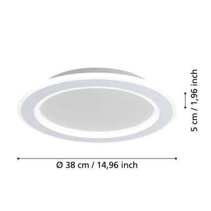 Eglo - LED Димируем плафон LED/20W/230V 2700-6500K бял + дистанционно управление