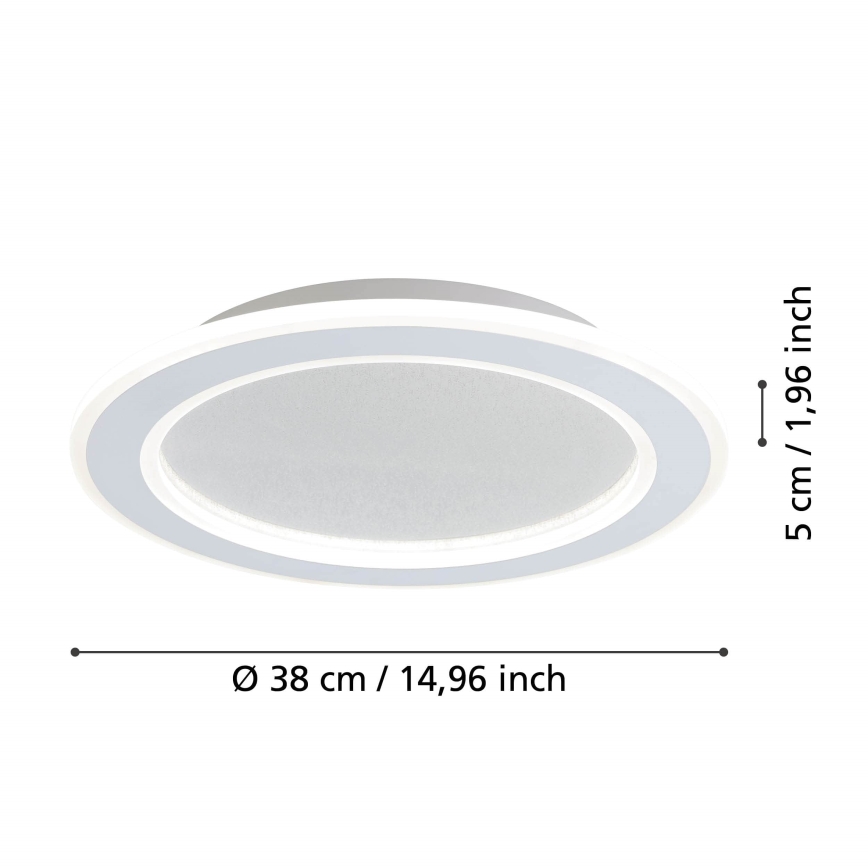 Eglo - LED Димируем плафон LED/20W/230V 2700-6500K бял + дистанционно управление
