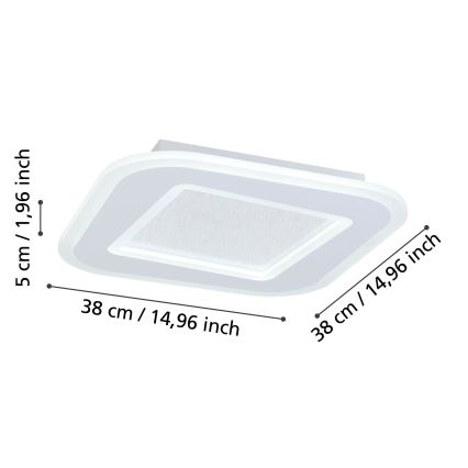 Eglo - LED Димируем плафон LED/20W/230V 2700-6500K бял + дистанционно управление