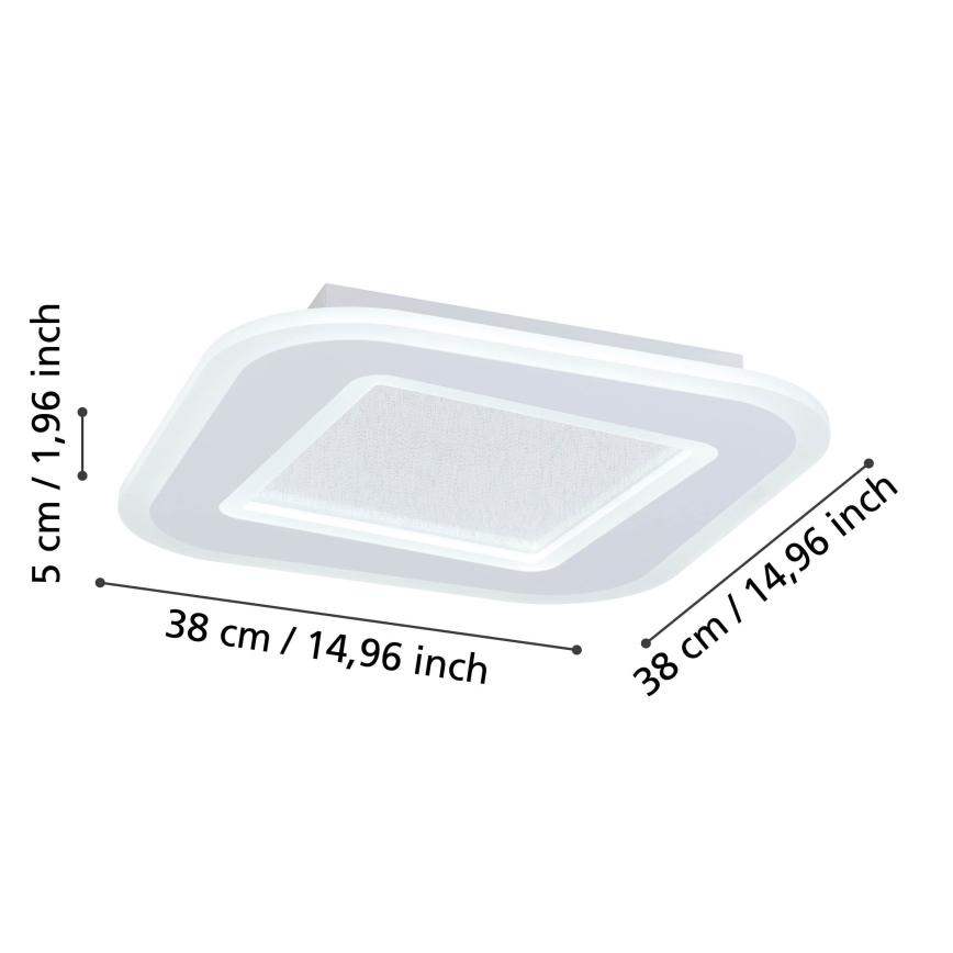 Eglo - LED Димируем плафон LED/20W/230V 2700-6500K бял + дистанционно управление