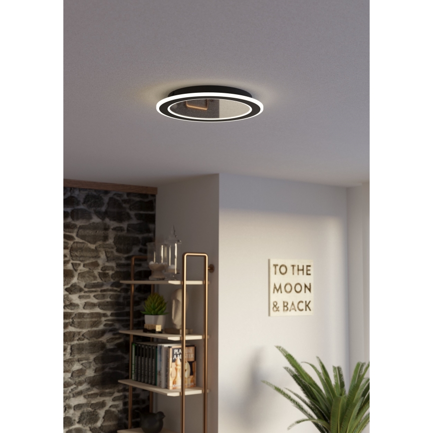 Eglo - LED Димируем плафон LED/20W/230V 2700-6500K черен + дистанционно управление