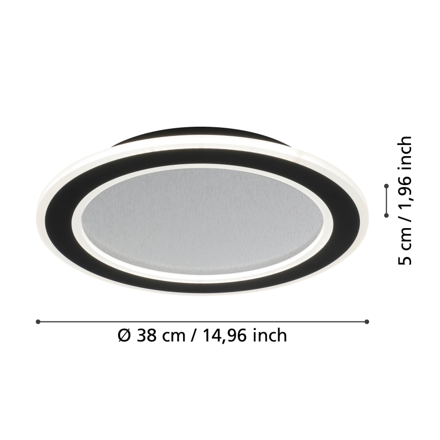 Eglo - LED Димируем плафон LED/20W/230V 2700-6500K черен + дистанционно управление