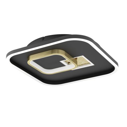 Eglo - LED Плафониера 1xLED/16,2W/230V + 1xLED/9,2W 38x38 см черен/златист