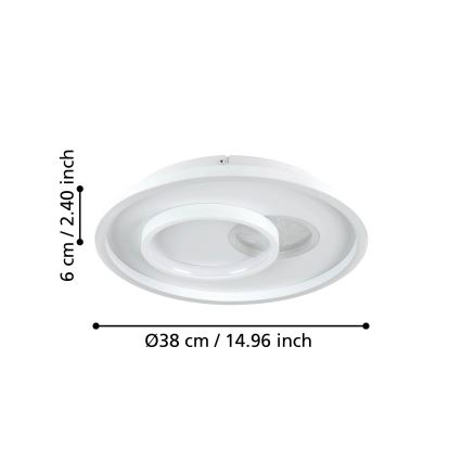 Eglo - LED Плафониера 1xLED/14W/230V + 1xLED/8,5W Ø 38 см бял