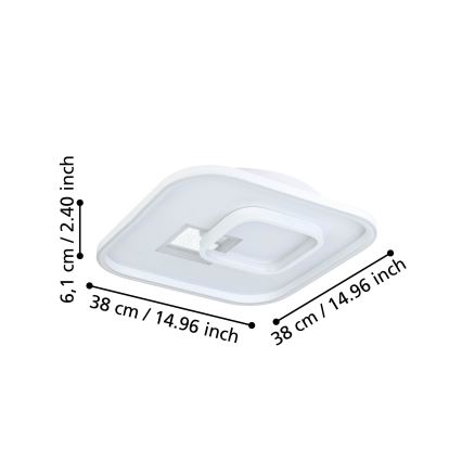 Eglo - LED Плафониера 1xLED/16,2W/230V + 1xLED/9,2W 38x38 см бял