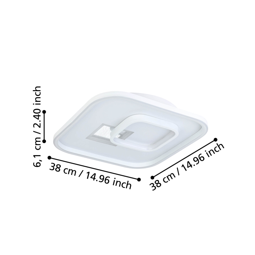 Eglo - LED Плафониера 1xLED/16,2W/230V + 1xLED/9,2W 38x38 см бял