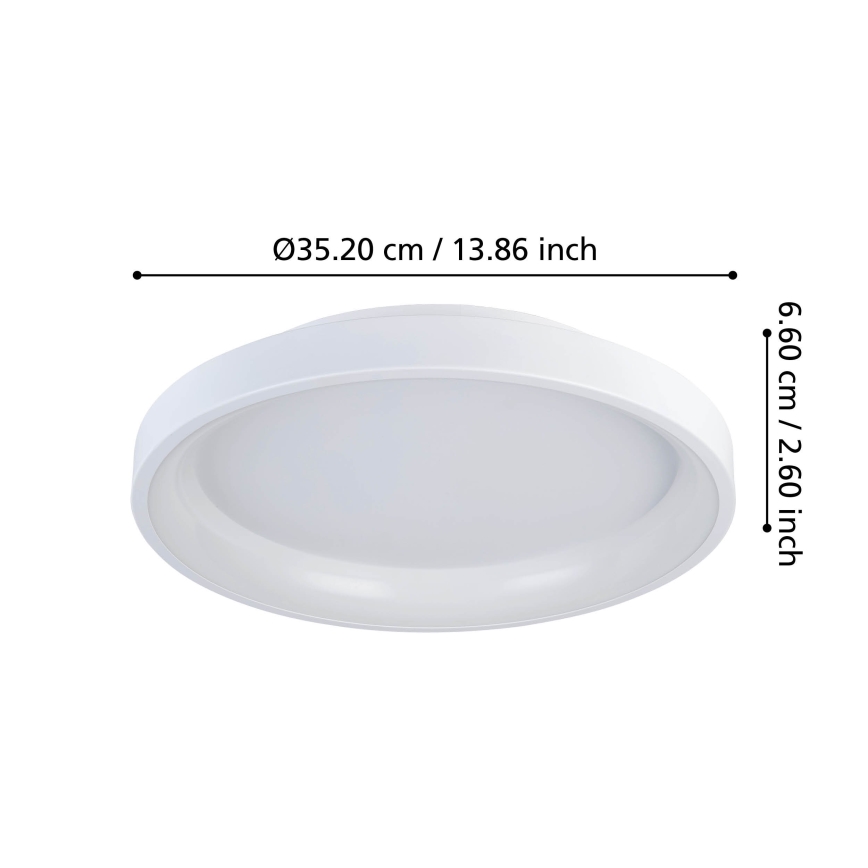 Eglo - LED Димируем плафон LED/12W/230V 2700-6500K бял + дистанционно управление