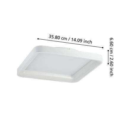 Eglo - LED Димируем плафон LORETELLO LED/12W/230V бял + дистанционно управление