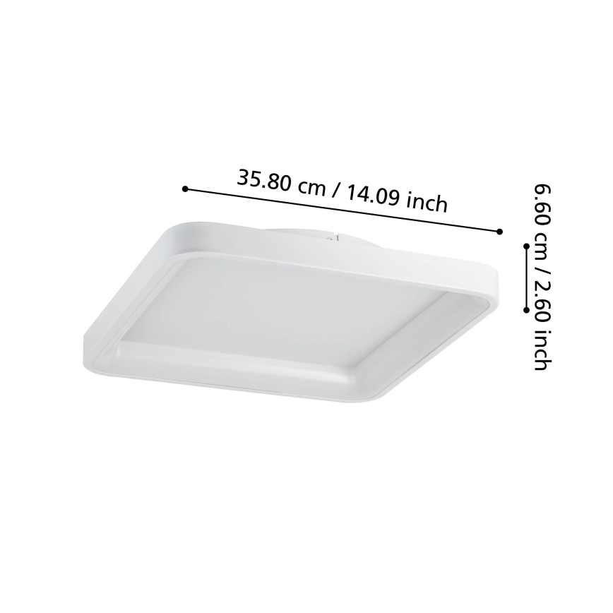 Eglo - LED Димируем плафон LORETELLO LED/12W/230V бял + дистанционно управление