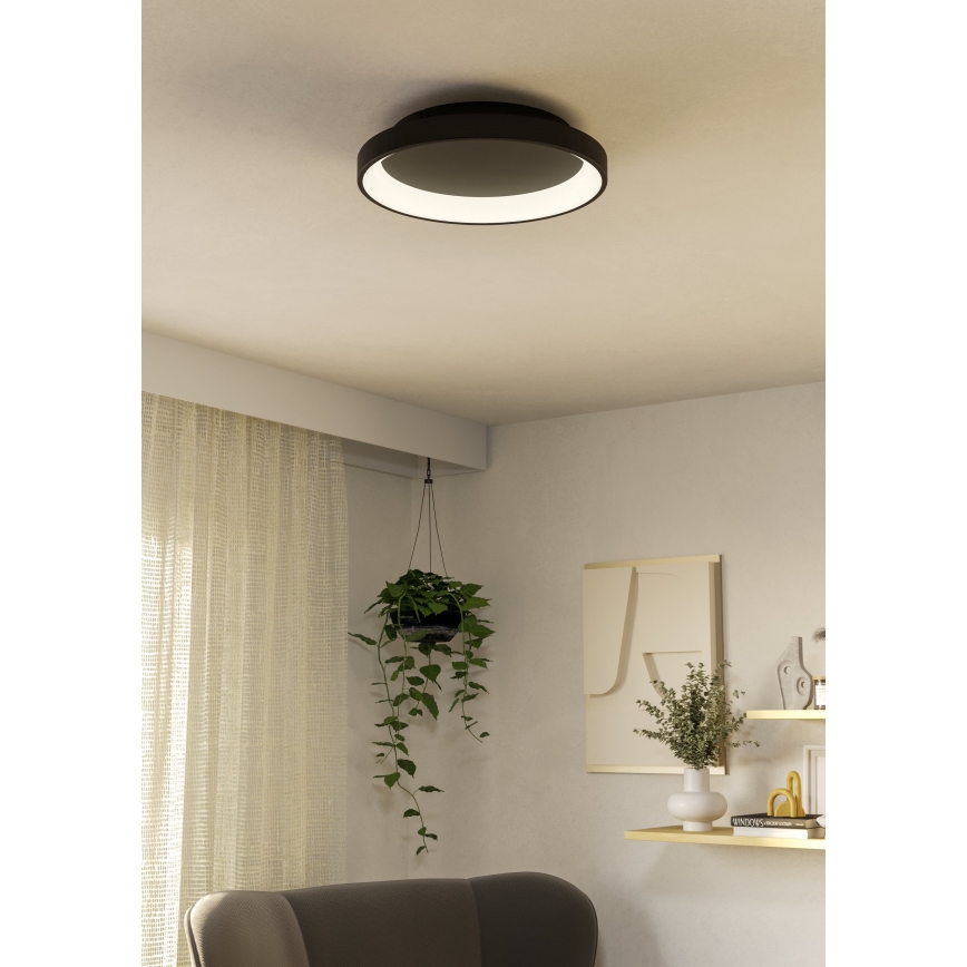 Eglo - LED Димируем плафон LED/12W/230V 2700-6500K черен + дистанционно управление