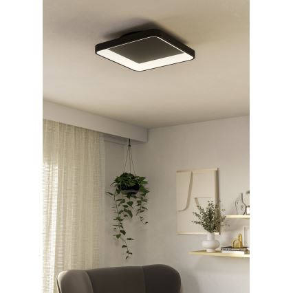 Eglo - LED Димируем плафон LED/12W/230V 2700-6500K черен + дистанционно управление