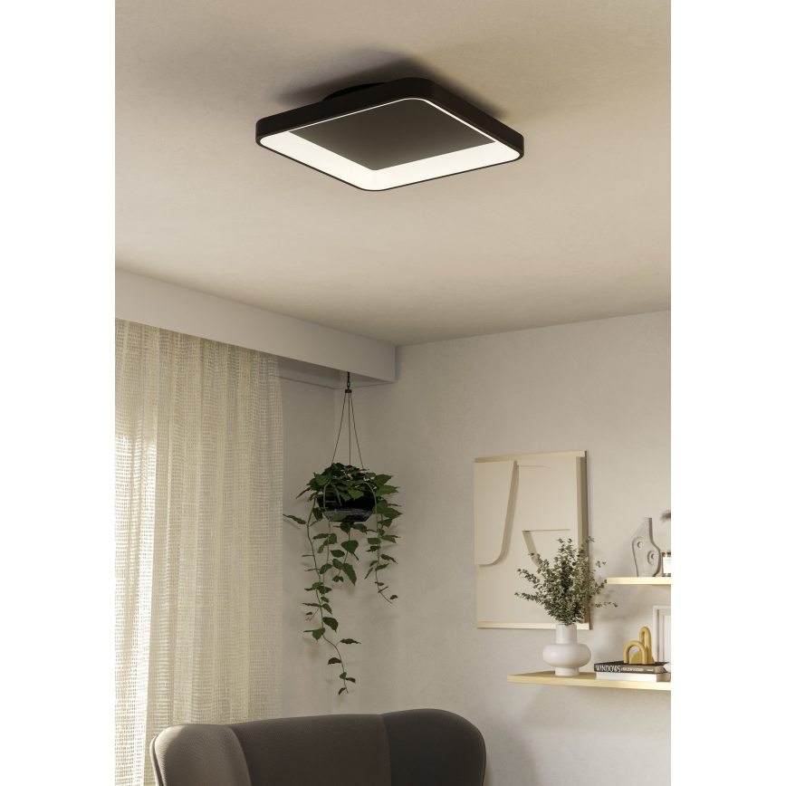 Eglo - LED Димируем плафон LED/12W/230V 2700-6500K черен + дистанционно управление