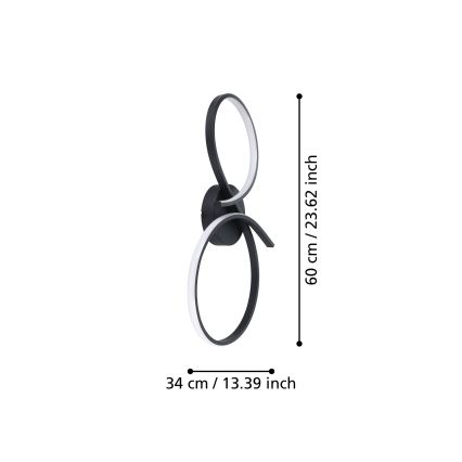 Eglo - LED Плафониера LED/21W/230V 3000K черен