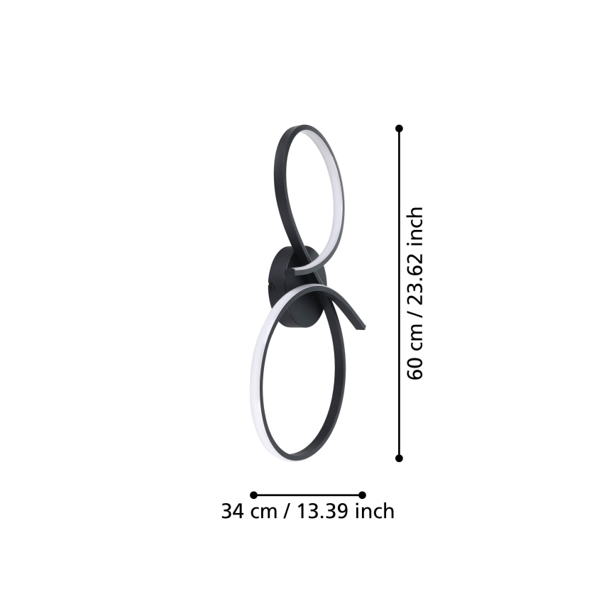 Eglo - LED Плафониера LED/21W/230V 3000K черен