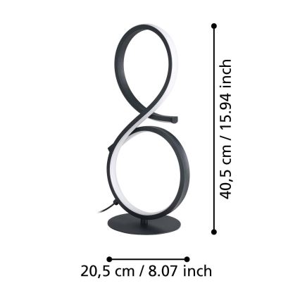 Eglo - LED Настолна лампа LED/11,4W/230V 3000K черен
