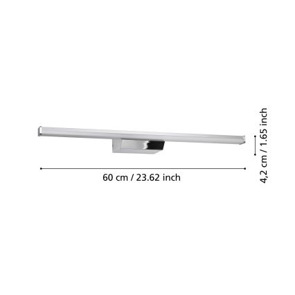 Eglo - LED RGBW Димируем баня осветление на огледало LED/12W/230V 2700-6500K IP44 матов хром