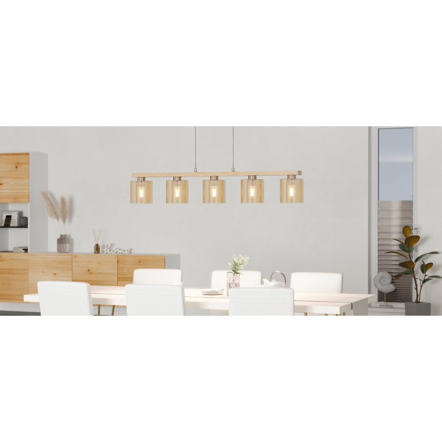 Eglo - Полилей на кабел 5xE27/28W/230V