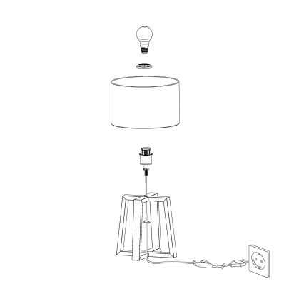 Eglo - Настолна лампа 1xE27/60W/230V - FSC сертифицирано