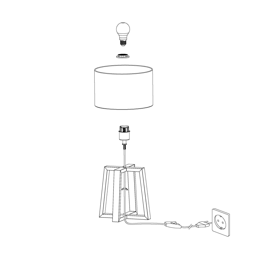 Eglo - Настолна лампа 1xE27/60W/230V - FSC сертифицирано